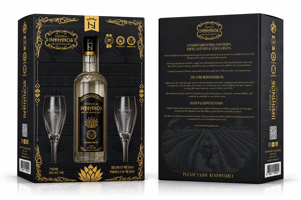 Indianos tequila gift set presentation